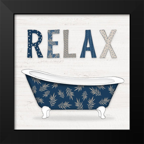 Relax Palm Bath Black Modern Wood Framed Art Print by Carpentieri, Natalie