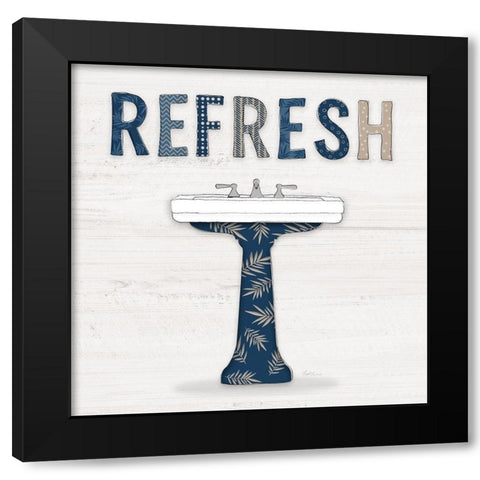 Refresh Palm Bath Black Modern Wood Framed Art Print by Carpentieri, Natalie