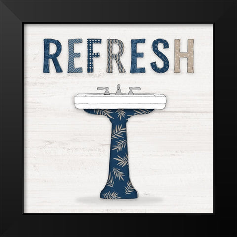 Refresh Palm Bath Black Modern Wood Framed Art Print by Carpentieri, Natalie