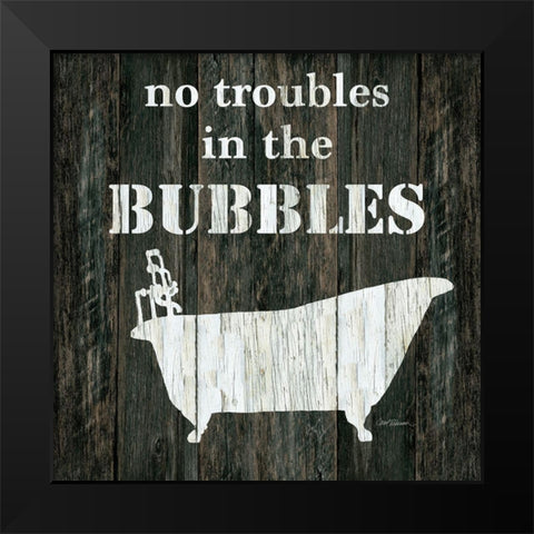 No Troubles Black Modern Wood Framed Art Print by Robinson, Carol