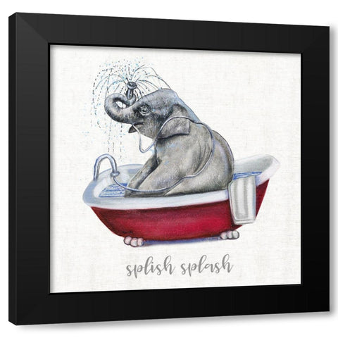 Splish Splash Black Modern Wood Framed Art Print with Double Matting by Brooks, Donna