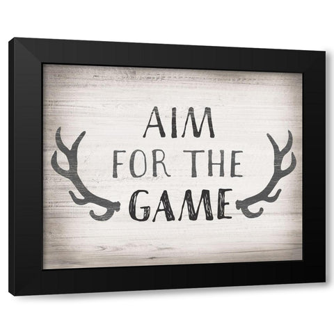 Aim Game Black Modern Wood Framed Art Print by Designs, CAD