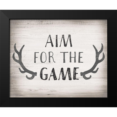 Aim Game Black Modern Wood Framed Art Print by Designs, CAD