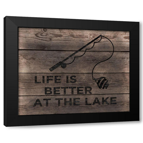 Better at the Lake Black Modern Wood Framed Art Print by CAD Designs