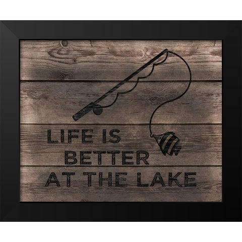 Better at the Lake Black Modern Wood Framed Art Print by CAD Designs