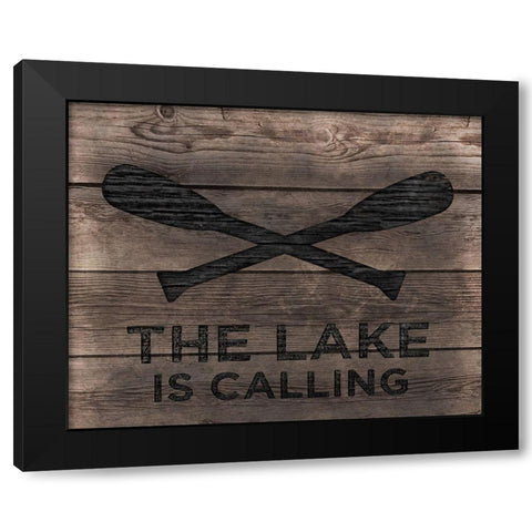 Lake is Calling Black Modern Wood Framed Art Print with Double Matting by CAD Designs