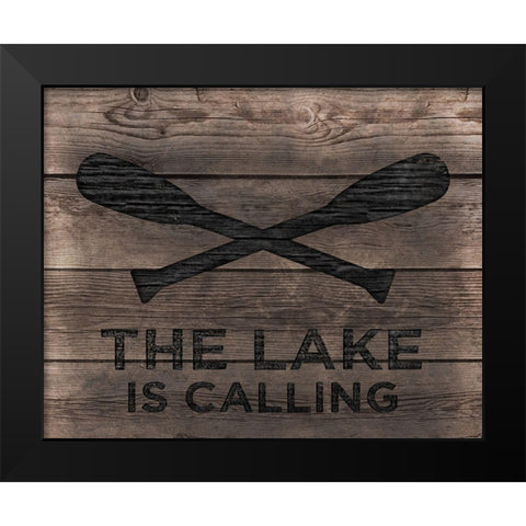 Lake is Calling Black Modern Wood Framed Art Print by CAD Designs