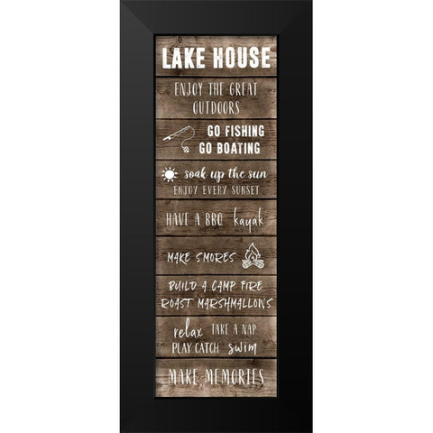 The Lake House Black Modern Wood Framed Art Print by CAD Designs