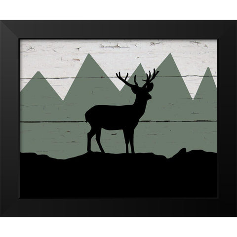 Mountain Deer Black Modern Wood Framed Art Print by Craven, Katrina