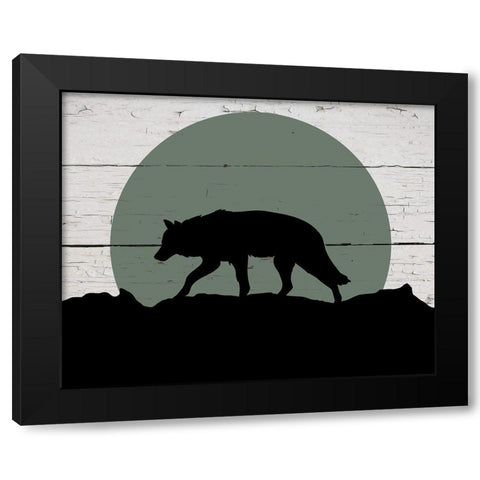 Mountain Wolf Black Modern Wood Framed Art Print with Double Matting by Craven, Katrina