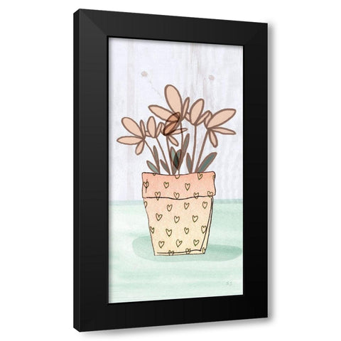 Potted Posies I Black Modern Wood Framed Art Print by Jill, Susan