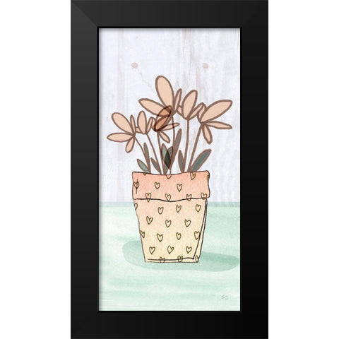 Potted Posies I Black Modern Wood Framed Art Print by Jill, Susan