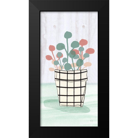 Potted Posies III Black Modern Wood Framed Art Print by Jill, Susan
