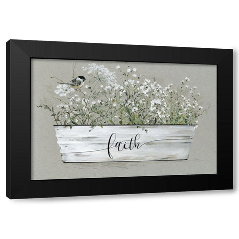 Bouquet of Grace Bucket Faith Black Modern Wood Framed Art Print with Double Matting by Finn, Livi