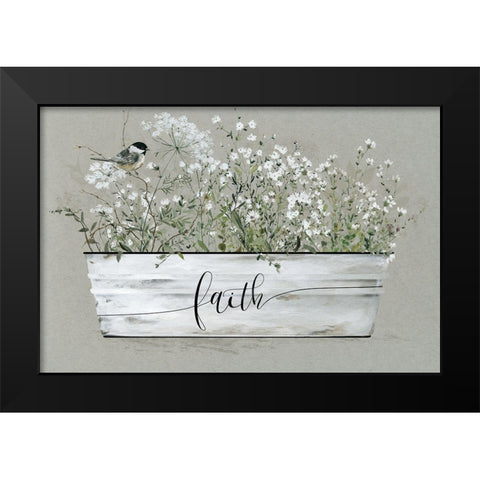 Bouquet of Grace Bucket Faith Black Modern Wood Framed Art Print by Finn, Livi