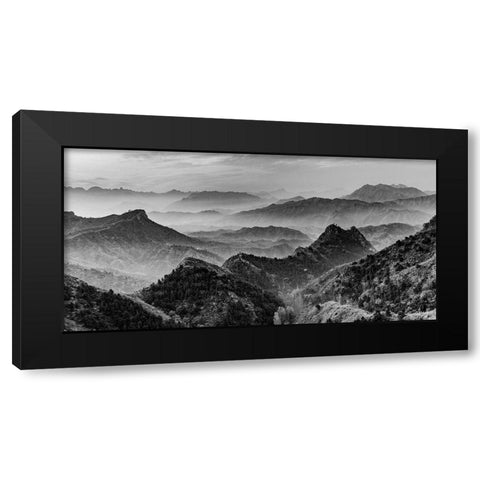 Mountains of the Great Wall Black Modern Wood Framed Art Print with Double Matting by Delimont, Danita