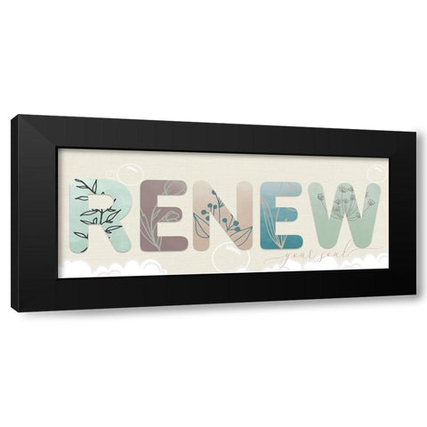 Renew Your Soul Black Modern Wood Framed Art Print with Double Matting by Santiago, Daniela