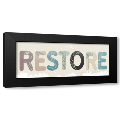 Restore Your Self Black Modern Wood Framed Art Print with Double Matting by Santiago, Daniela