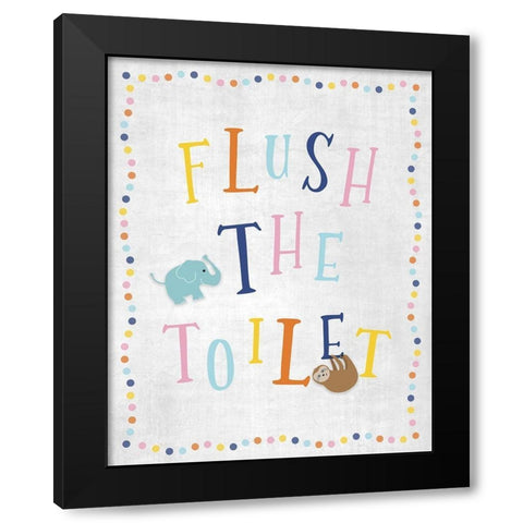 Flush the Toilet Black Modern Wood Framed Art Print with Double Matting by Carpentieri, Natalie