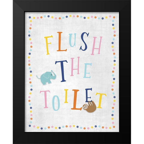 Flush the Toilet Black Modern Wood Framed Art Print by Carpentieri, Natalie