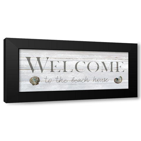 Welcome to the Beach House Black Modern Wood Framed Art Print with Double Matting by Robinson, Carol