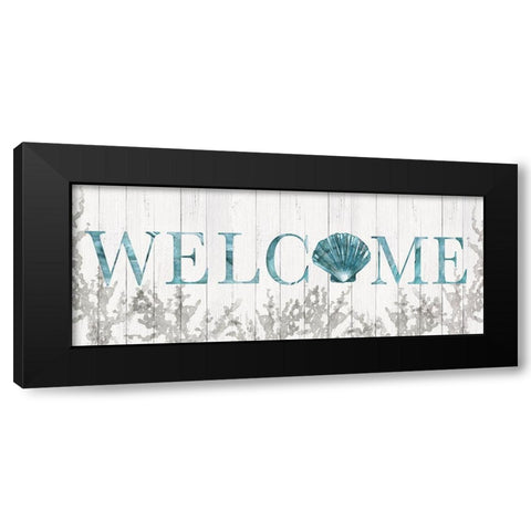Welcome Shell Black Modern Wood Framed Art Print by Robinson, Carol