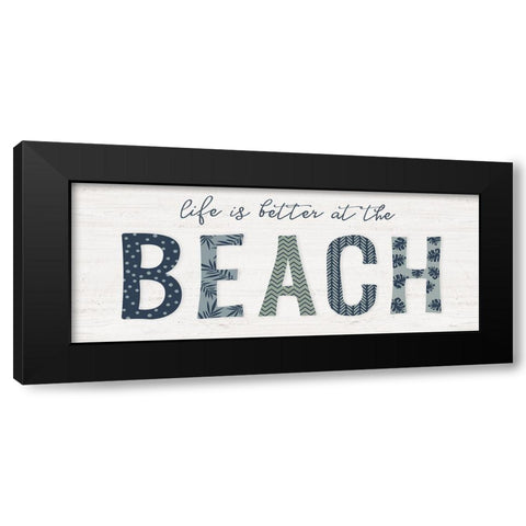 Beach Better Black Modern Wood Framed Art Print by Carpentieri, Natalie