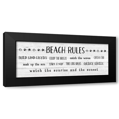Rules of the Beach Black Modern Wood Framed Art Print by Carpentieri, Natalie