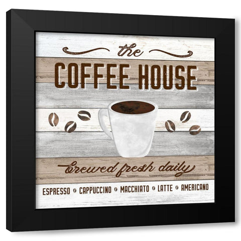 Coffee House Black Modern Wood Framed Art Print by Carpentieri, Natalie