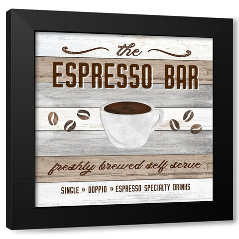Espresso Bar Black Modern Wood Framed Art Print by Carpentieri, Natalie