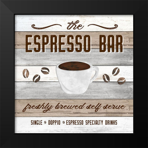 Espresso Bar Black Modern Wood Framed Art Print by Carpentieri, Natalie