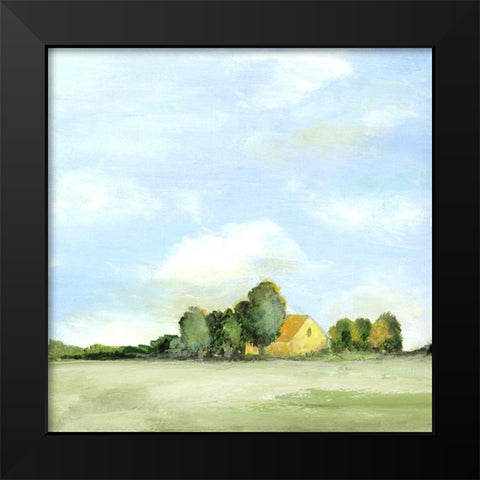 Simple Pasture Black Modern Wood Framed Art Print by Tava Studios