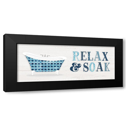 Relax and Soak Black Modern Wood Framed Art Print by Carpentieri, Natalie