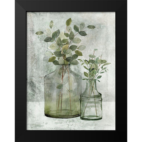 Simply Green I Black Modern Wood Framed Art Print by Robinson, Carol