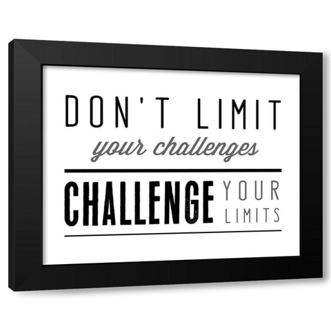 Challenge Black Modern Wood Framed Art Print by CAD Designs