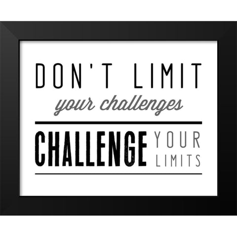 Challenge Black Modern Wood Framed Art Print by CAD Designs