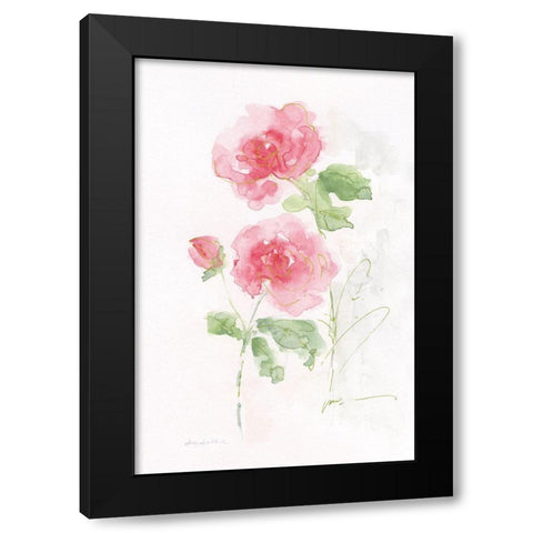 Rose Garden Impression I Black Modern Wood Framed Art Print by Swatland, Sally