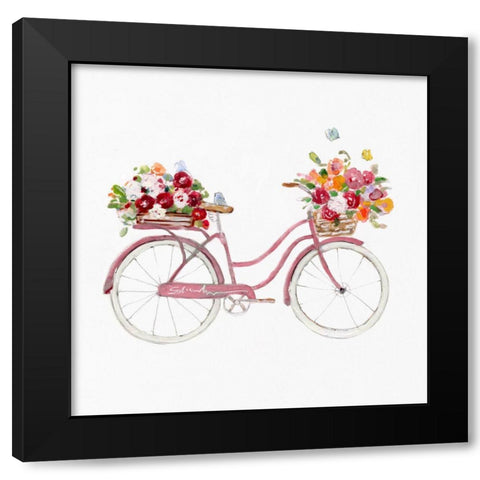 Spring Bike I Black Modern Wood Framed Art Print with Double Matting by Swatland, Sally