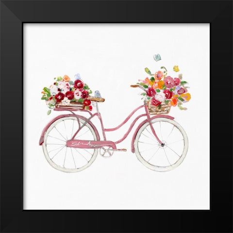 Spring Bike I Black Modern Wood Framed Art Print by Swatland, Sally