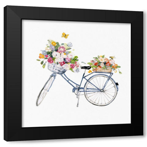 Spring Bike II Black Modern Wood Framed Art Print by Swatland, Sally