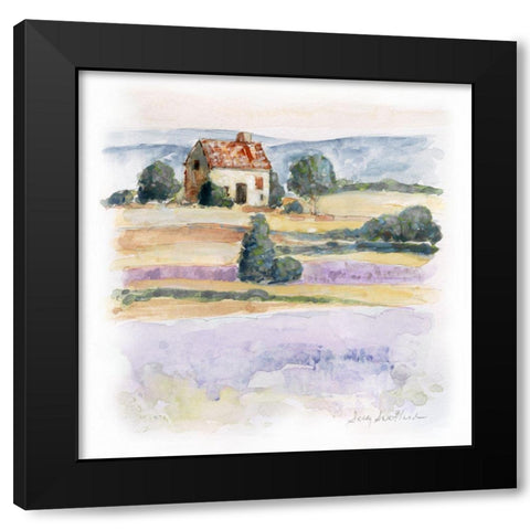 Lavender Country II Black Modern Wood Framed Art Print with Double Matting by Swatland, Sally