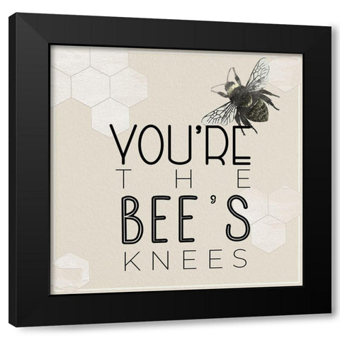 Bees Knees Black Modern Wood Framed Art Print by Santiago, Daniela