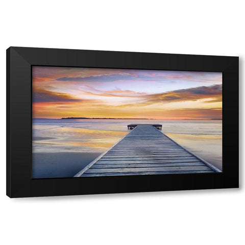 Evening Rhythm Black Modern Wood Framed Art Print by Calascibetta, Mike