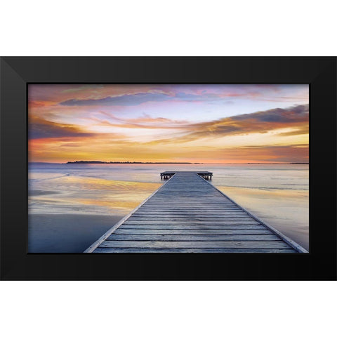 Evening Rhythm Black Modern Wood Framed Art Print by Calascibetta, Mike