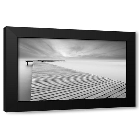 Touch Black Modern Wood Framed Art Print with Double Matting by Calascibetta, Mike