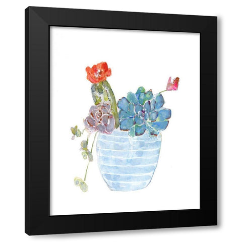 Cactus and Succulent Blooms I Black Modern Wood Framed Art Print with Double Matting by Swatland, Sally