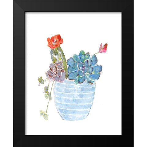 Cactus and Succulent Blooms I Black Modern Wood Framed Art Print by Swatland, Sally