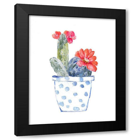 Cactus and Succulent Blooms II Black Modern Wood Framed Art Print with Double Matting by Swatland, Sally