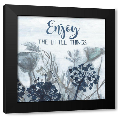 Enjoy the Little Things Black Modern Wood Framed Art Print with Double Matting by Jill, Susan