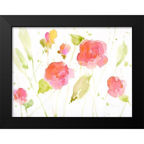 Wild Roses I Black Modern Wood Framed Art Print by Swatland, Katie